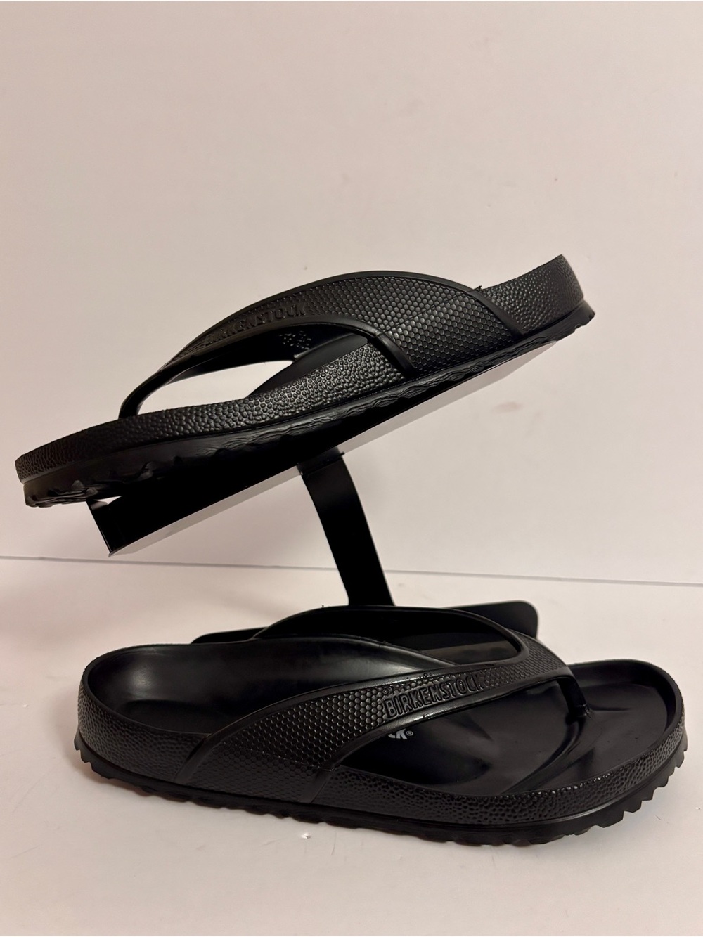 Birkenstock Black Textured EVA Thong Sandals W8 M6 unisex